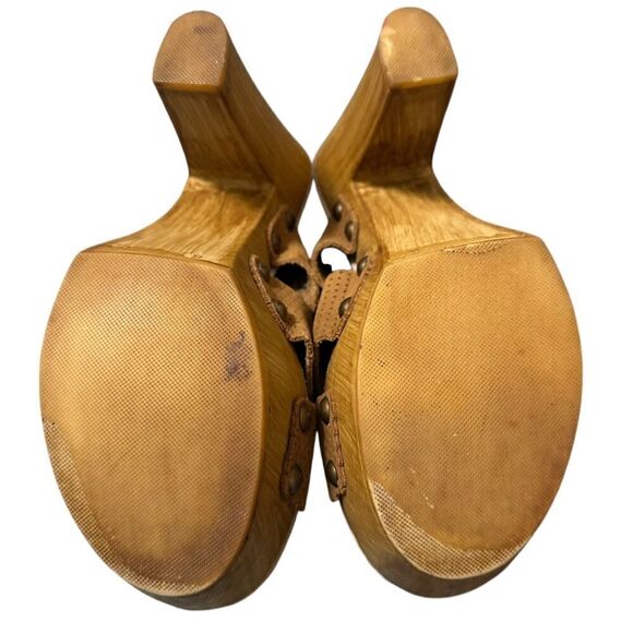 Sbicca Adina Platform‎ Heel Women's 8 Tan 5" Heel Made in The USA - Picture 9 of 9